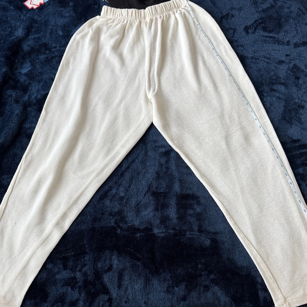 Christina Cream Leggings with Silver Stripe